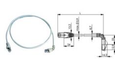 Telegärtner Patchkabel, Cat.6A (diep), S/FTP, 5,0 m, grijs