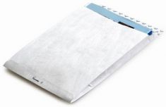 Tyvek akte-envelop met zijvouw C4, 22,9 x 32,4 x 2 cm, zonder venster, zelfklevend, hoogwit, wit, 10