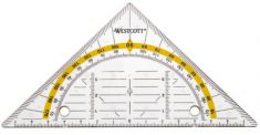 WESTCOTT geodriehoek om in ordner te hangen, hypothenusa: 140 mm