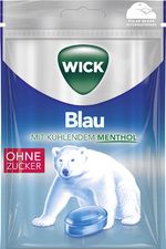 WICK Blau hoestbonbon Menthol, suikervrij, 72 g verpakking