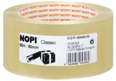 NOPI verpakkingstape/plakband Classic, 50 mm x 66 m, transparant