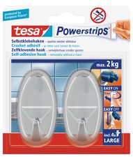 tesa Powerstrips haken LARGE ovaal, chroom, 2 kg