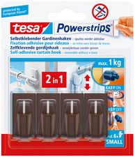 tesa Powerstrips Vario-gordijnroede-haken, bruin, 1 kg