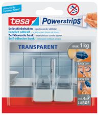 tesa Powerstrips haken LARGE, transparant / wit, 1 kg