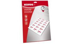 Kores etiketten, 70 x 42,3 mm, wit, 25 vel, permanent