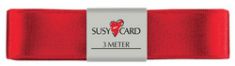 SUSY CARD geschenklint 'Dubbelsatijn', 25 mm x 3 m, rood