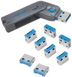 LogiLink USB veiligheidsslot, 1 sleutel / 8 sloten