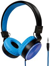 LogiLink stereo headset, opvouwbaar, zwart/blauw