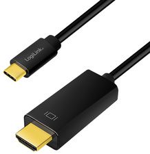 LogiLink USB-C - HDMI-aansluitkabel, 3,0 m, zwart