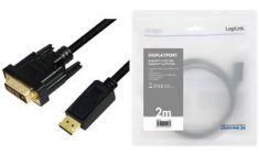 LogiLink DisplayPort - DVI adapterkabel, zwart, 3,0 m