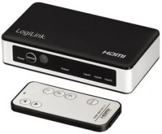 LogiLink 4K/60Hz HDMI Switch, 3-voudig, zwart/zilver