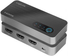LogiLink 8K/60 Hz HDMI-Switch, 2 x 1-voudig, zwart