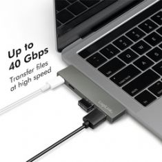 LogiLink USB 3.2 Gen2x2 Dockingstation, 4-Port, PD, zilver