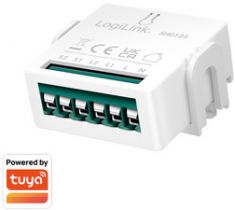 LogiLink Wi-Fi Smart 2-kanaals-switch-module, Tuya compatibel, wit