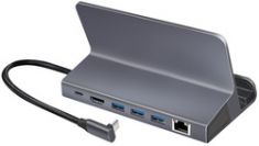 LogiLink USB 3.2 Gen1 Dockingstation met houder, 6-poorts, zilver