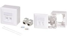 LogiLink aansluitdoos Cat. 6A, 2x RJ45, wit, afgeschermd