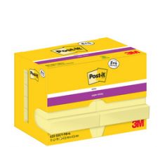 Post-it Super Sticky Notes zelfklevende memo's, 47,6 x 47,6 mm, 8+4, geel