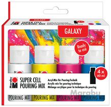 Marabu Super Cell Pouring Mix-set GALAXY, 4 x 60 ml
