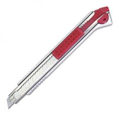 NT Cutter A-1000RP, aluminium-behuizing, 9 mm, zilver/rood