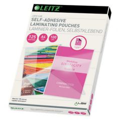 LEITZ lamineerhoes, DIN A4, zelfklevend, 250 mic, 100 st.