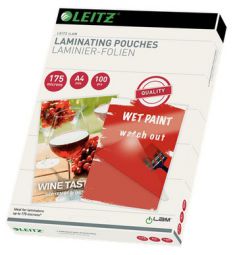 LEITZ lamineerhoes, DIN A4, glanzend, 350 mic, 100 st.