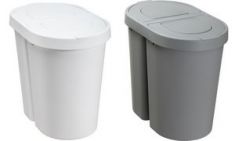 plast team afvalscheider SEATTLE DUO, 2 x 25 liter, zilver