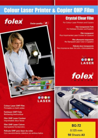 FOLEX kleurenlaser-folie BG-72, DIN A3, transparant