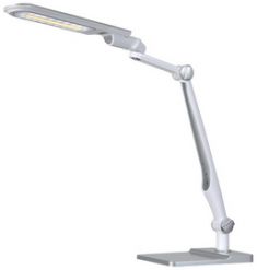 Hansa LED-bureaulamp Multiflex, zilver, met klem en voet