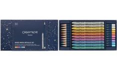 CARAN D'ACHE Mixed Media metallic set COSMIC BLUE, set van 20 stuks