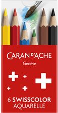 CARAN D'ACHE 1/2 kleurpotloden Swisscolor Aquarelle, 6 stuks in doosje
