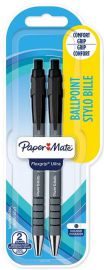 Paper:Mate drukbalpen FlexGrip Ultra, 2 stuks op blister, 1,0 mm, zwart