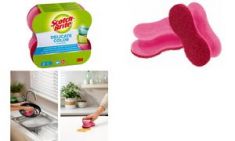 Scotch-Brite universele spons Delicate Color Comfort, roze