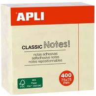 APLI zelfklevende memo kubus 'CLASSIC Notes!', 75 x 75 mm, geel