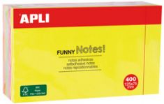 APLI zelfklevende memo kubus 'FUNNY Notes!',125 x 75 mm, kleuren assorti