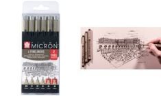 SAKURA Fineliner PIGMA MICRON, zwart, 4+2 GRATIS