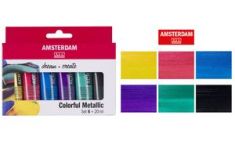 ROYAL TALENS acrylverf AMSTERDAM Bonte Metallics, 6 x 20 ml