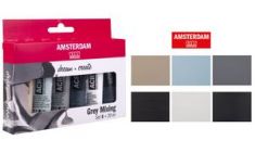 ROYAL TALENS acrylverf AMSTERDAM grijze mengset, 6 x 20 ml