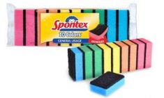 Spontex schoonmaakspons Colors, pakje van 10