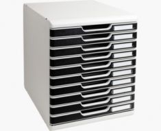 EXACOMPTA schuifladenbox MODULO A4, 10 lades, zwart