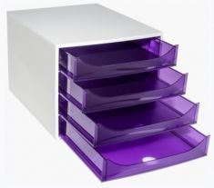 EXACOMPTA schuifladenbox ECOBOX, 4 lades, violet