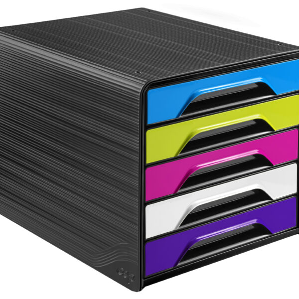 CEP schuifladenbox Smoove GLOSS, 5 lades, zwart / meerdere kleuren